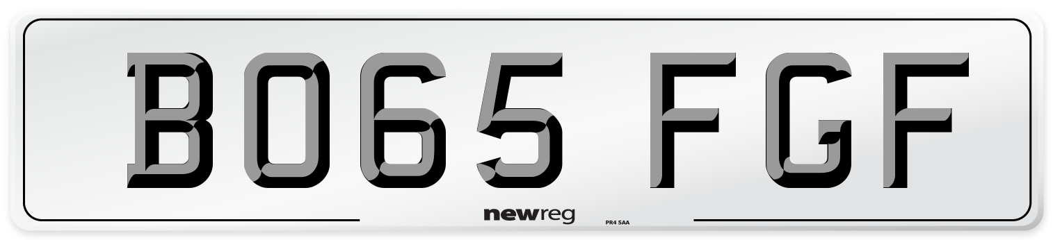 BO65 FGF Number Plate from New Reg